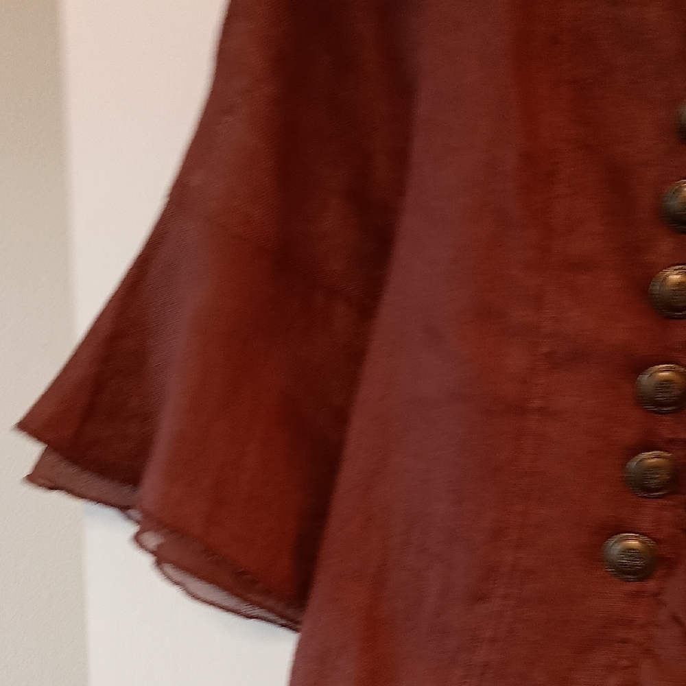 Multiples Rust Ruffled Blazer - Picture 4 of 7